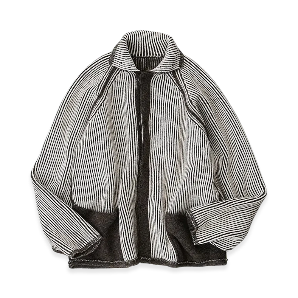 NICENESS Snafu Snap Cardigan "Gray/Off White"