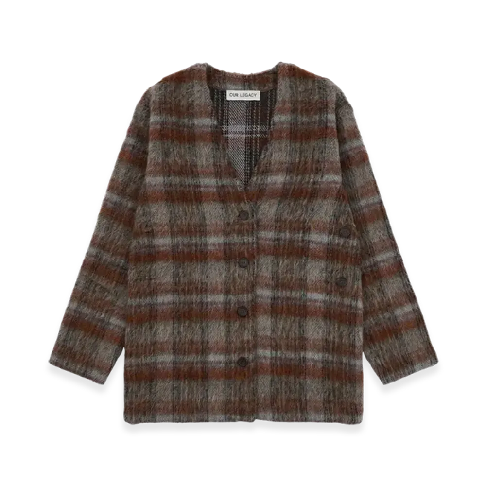 OUR LEGACY Women's Mid Line Cardigan Mohair "Ament Check"