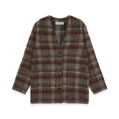 OUR LEGACY Women's Mid Line Cardigan Mohair "Ament Check"
