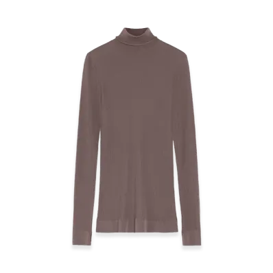 LEMAIRE Women's Seamlesss High Nk Top "Brown"