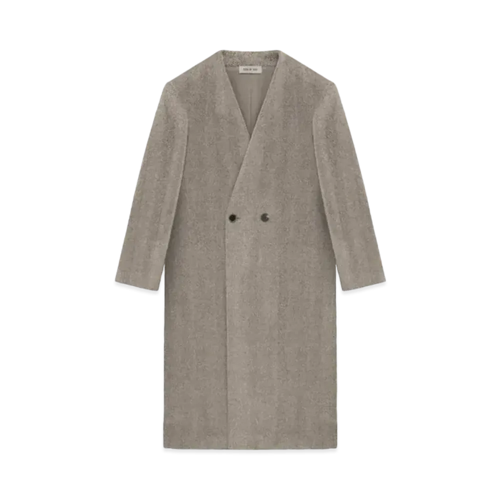 FEAR OF GOD Alpaca Herringbone Lapelless Coat "Dove Grey"