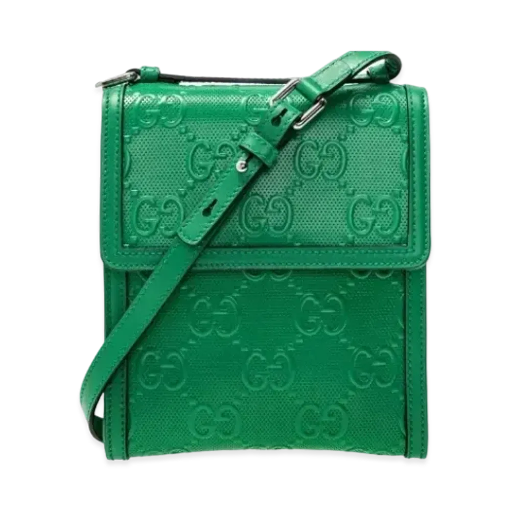 GUCCI GG Embossed Messenger Bag "Green"