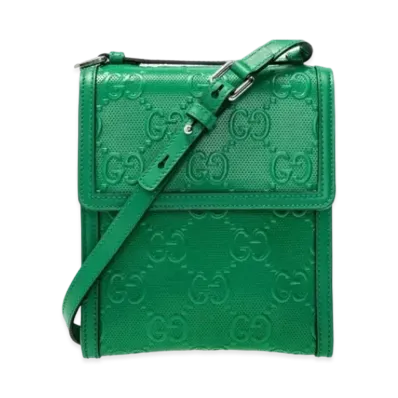 GUCCI GG Embossed Messenger Bag "Green"