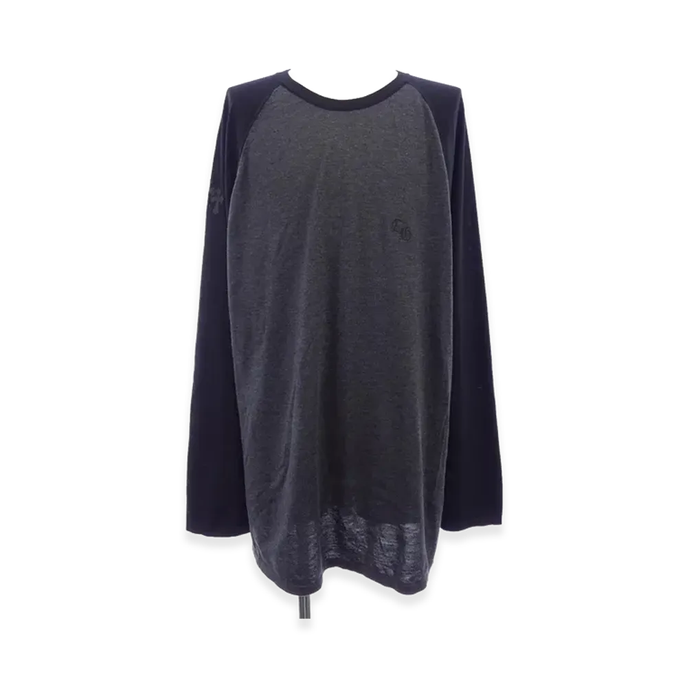 Chrome Hearts Cross Patch Raglan L/S T-Shirt "Black/Gray"