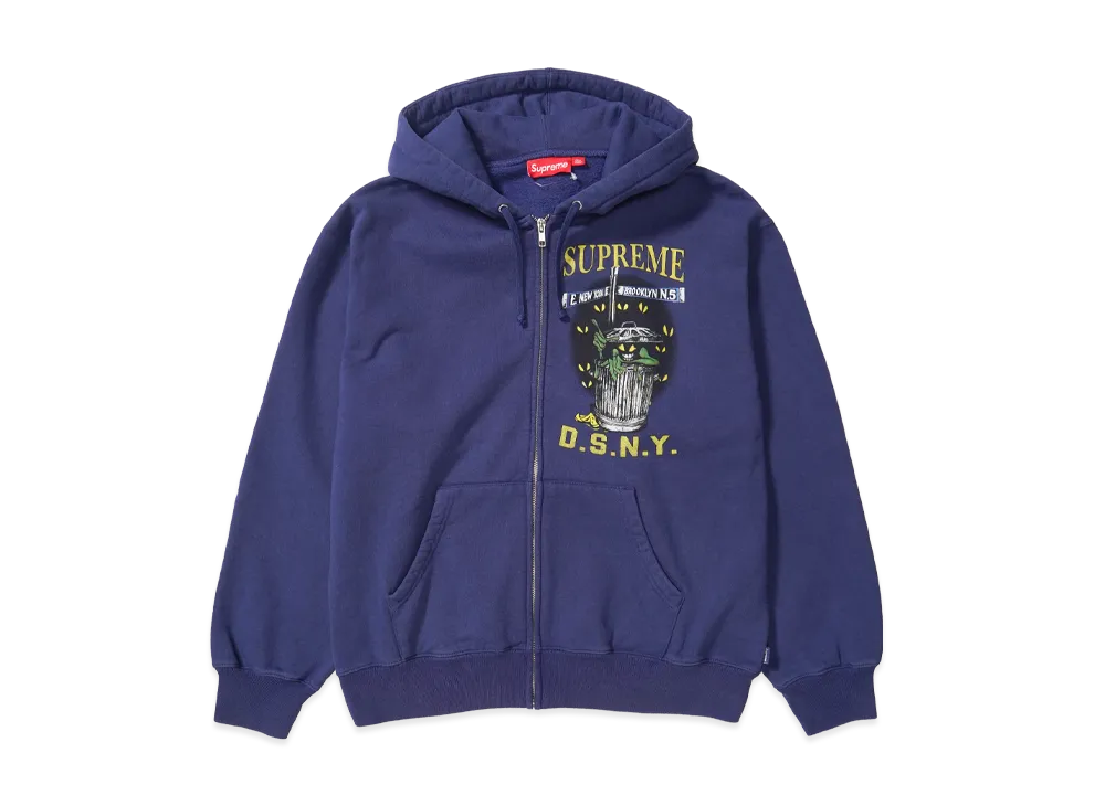 Supreme x DSNY Zip Up Hooded Sweatshirt "Washed Navy"