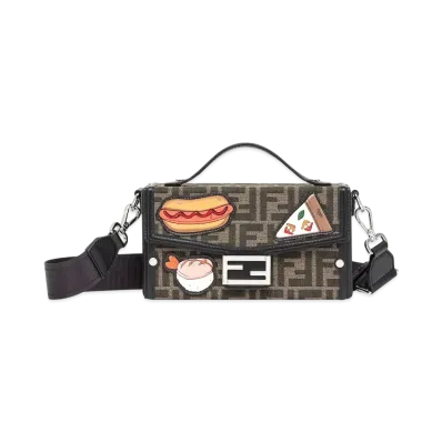FENDI Soft Trunk Baguette FF Jacquard Bag with Appliques "Multi Color"