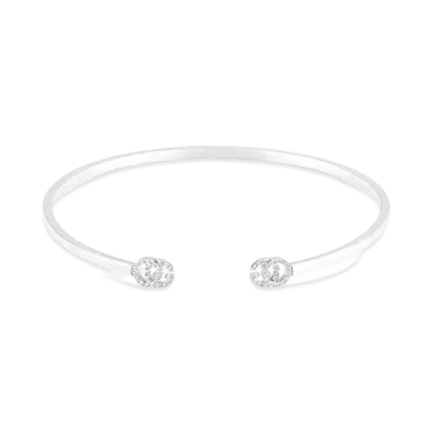 GUCCI GG Running 18K Cufflinks With Diamonds "Silver"