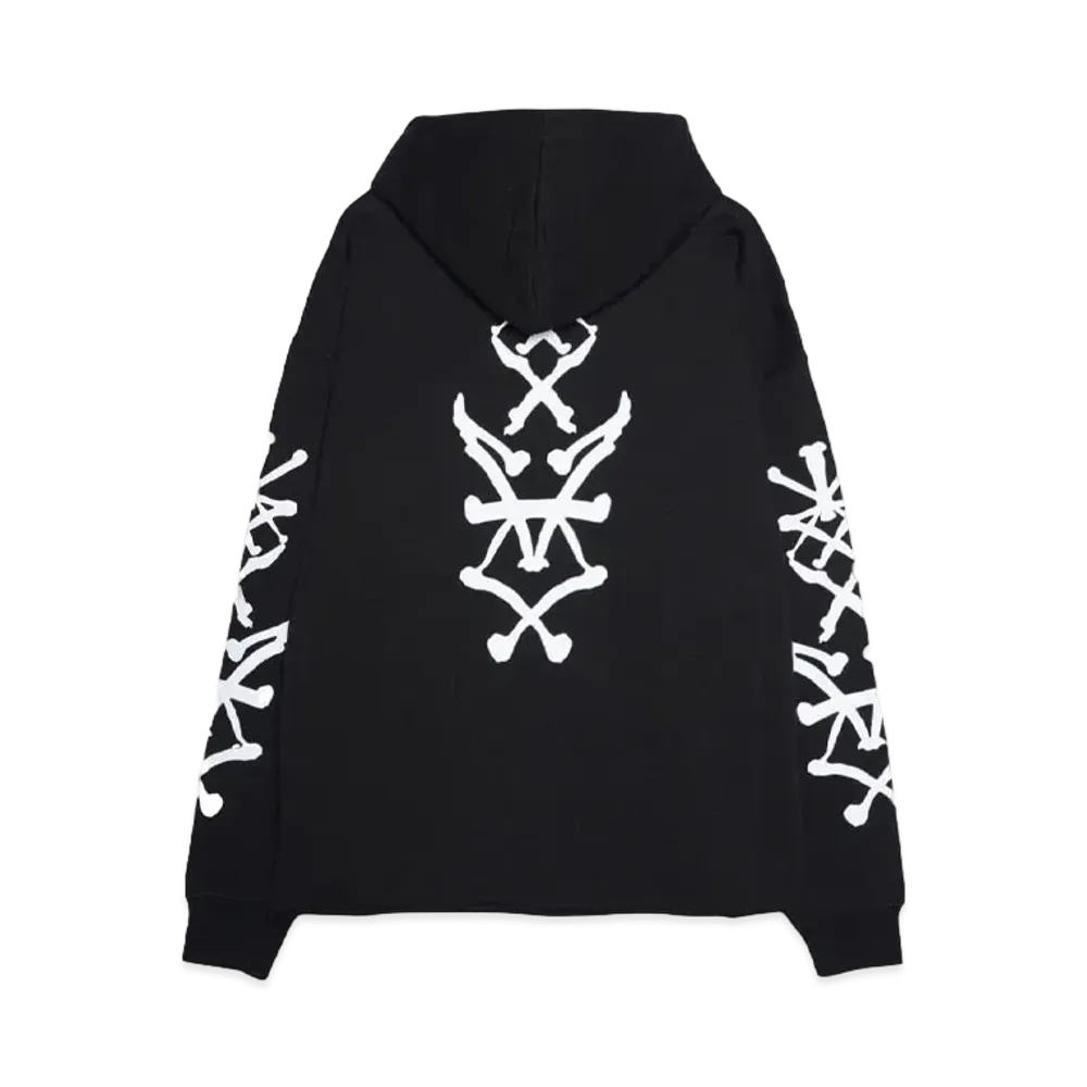 44 LABEL GROUP BONES HOODIE "BLACK/BONES/SLEEVE"
