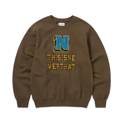 thisisneverthat Cross Stitched Crewneck "Brown"