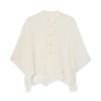 Y's Leno Cloth Half Sleeve Box Shirt "Off White"