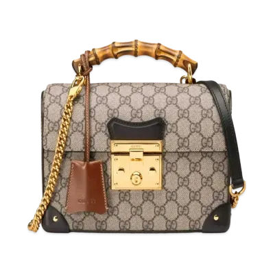 GUCCI Padlock GG Small Bamboo Shoulder Bag