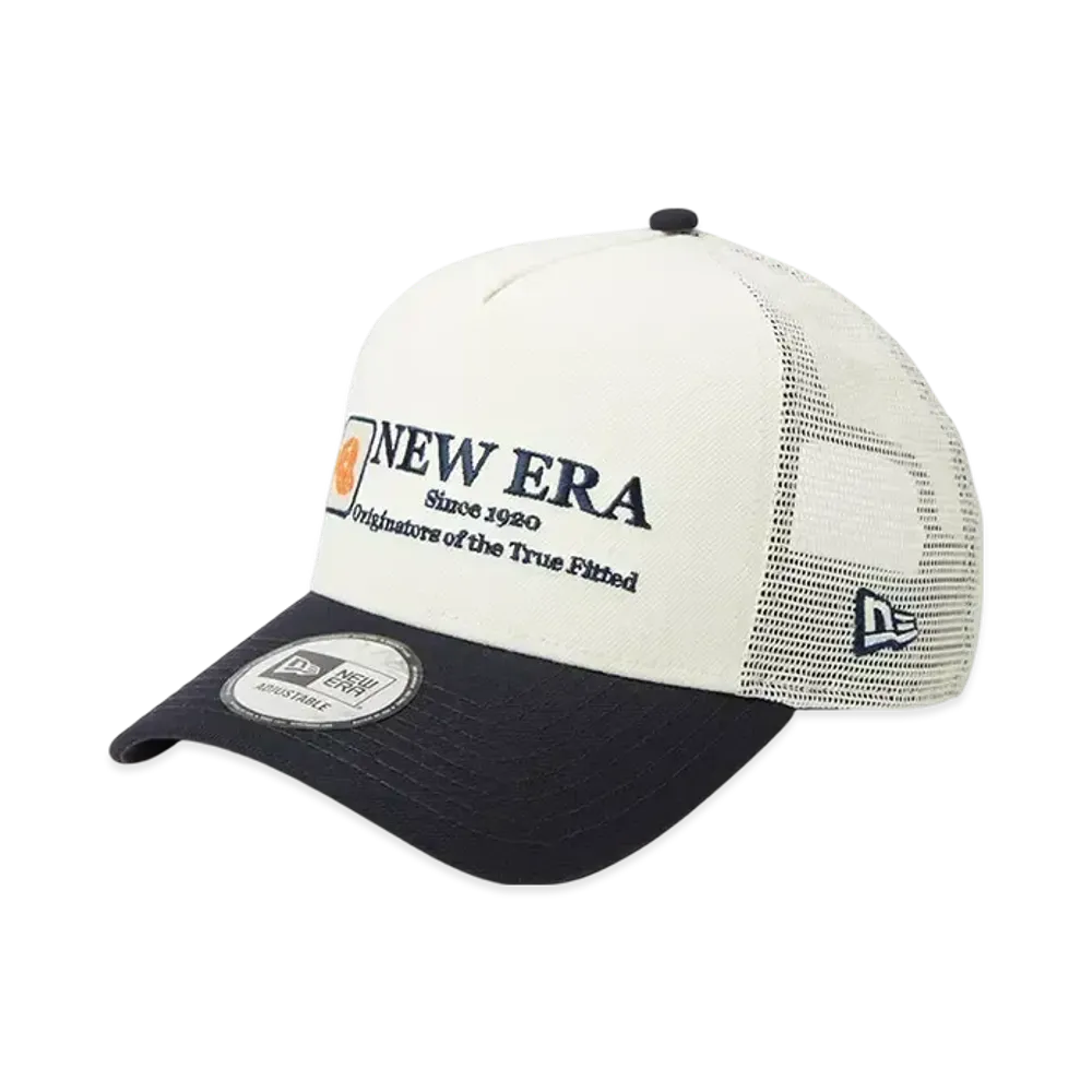 NEW ERA 9Forty A-Frame Tracker Cap Logo "Chrome/Navy"