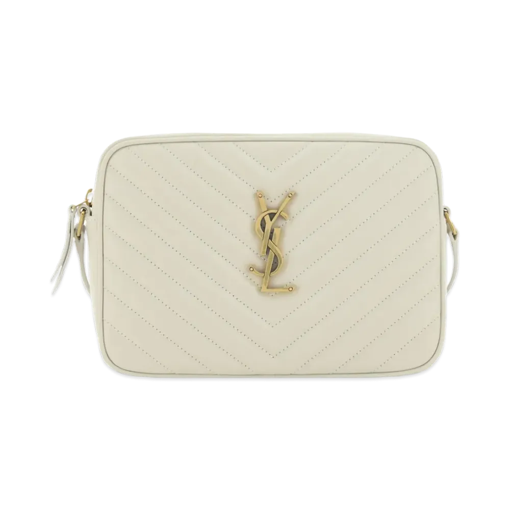 Saint Laurent Women's Chalk Leather Crossbody Bag "White"