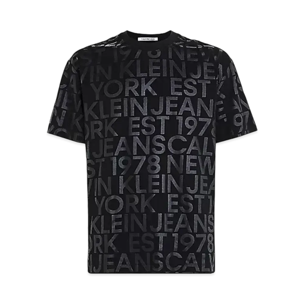 Calvin Klein Jeans All Over Print Crew Neck T-Shirt "Black"