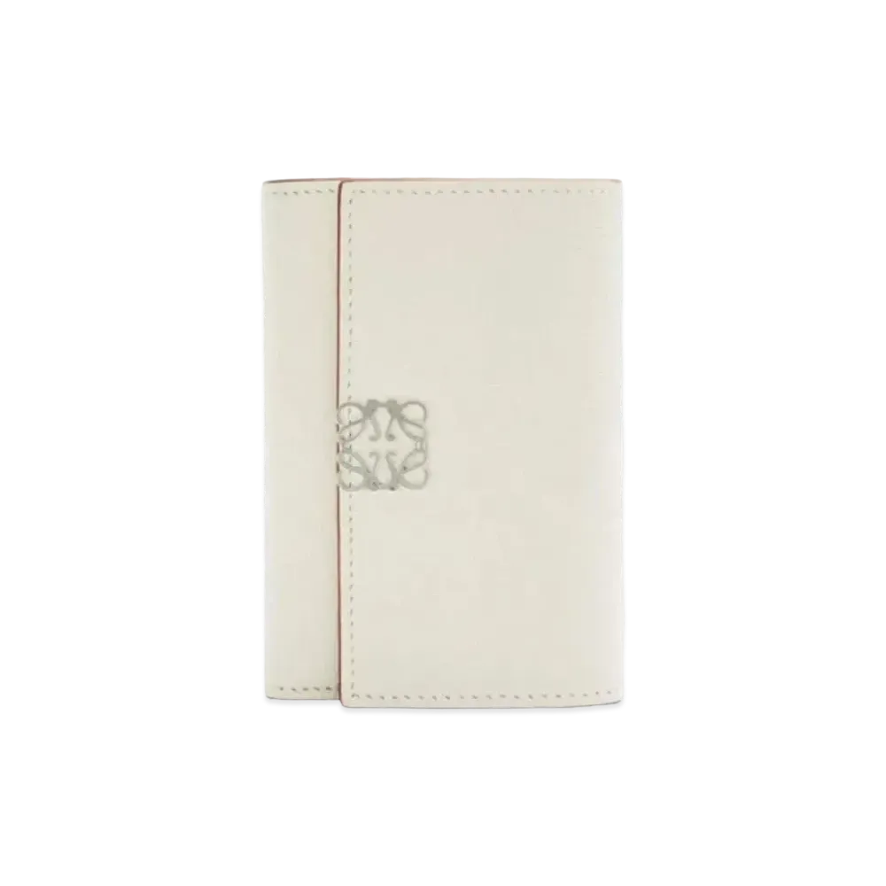 LOEWE Anagram Vertical Wallet Small Pebble Grain Calf "Light Ghost"