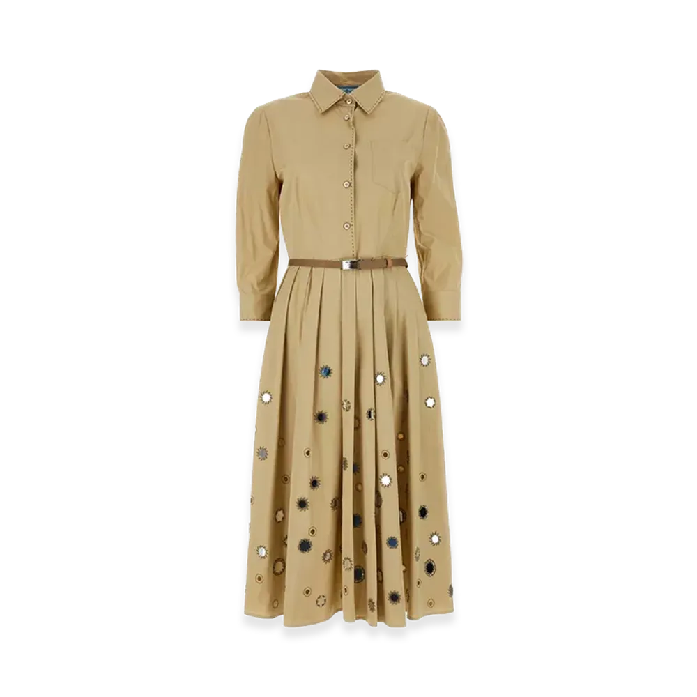 PRADA Women's Coton Shirt Dress "Beige"