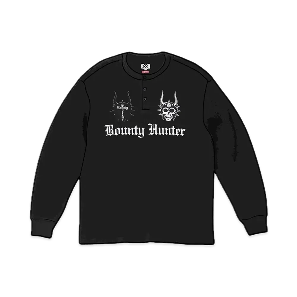 Supreme x BOUNTY HUNTER Thermal Henley L/S Top "Black"