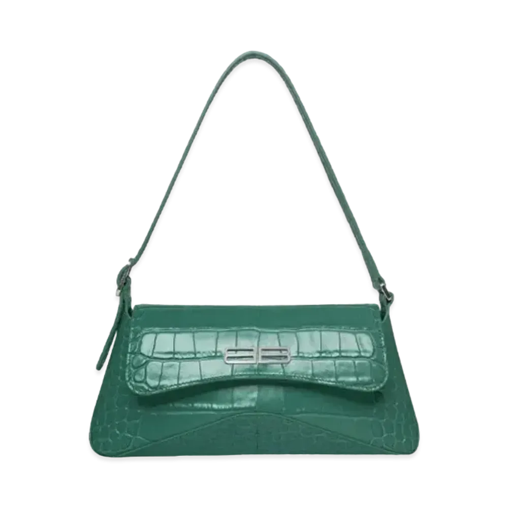BALENCIAGA XX Small Flap Bag Crocodile Embossed "Green"
