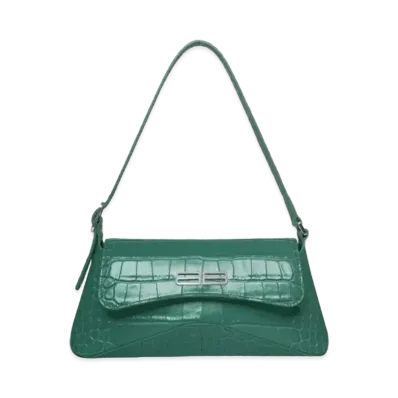 BALENCIAGA XX Small Flap Bag Crocodile Embossed "Green"