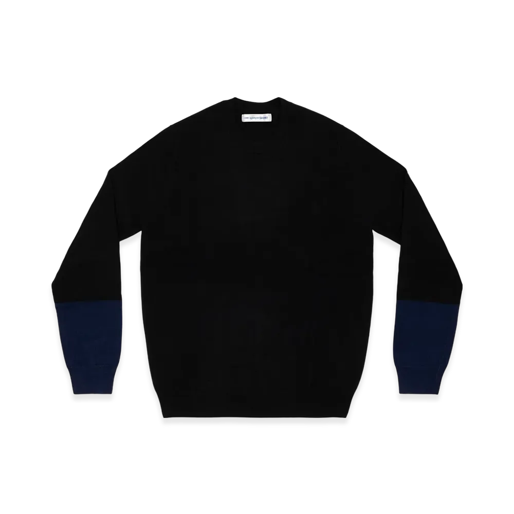COMME des GARCONS SHIRT Round Neck Pullover "Black/Navy"