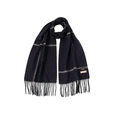 BEAMS Window Pen Check Alpaca Scarf "Navy"