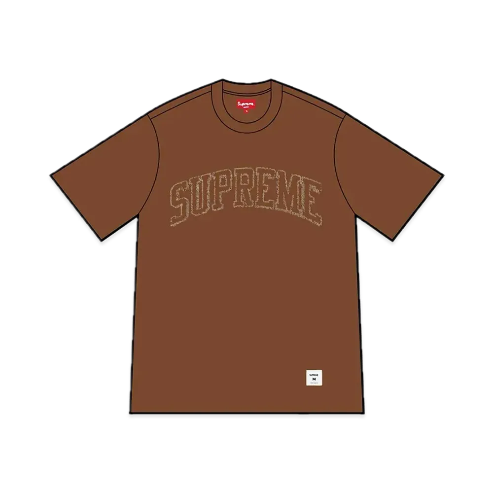 シュプリーム スケッチ エンブロイダード S/S トップ "ブラウン"