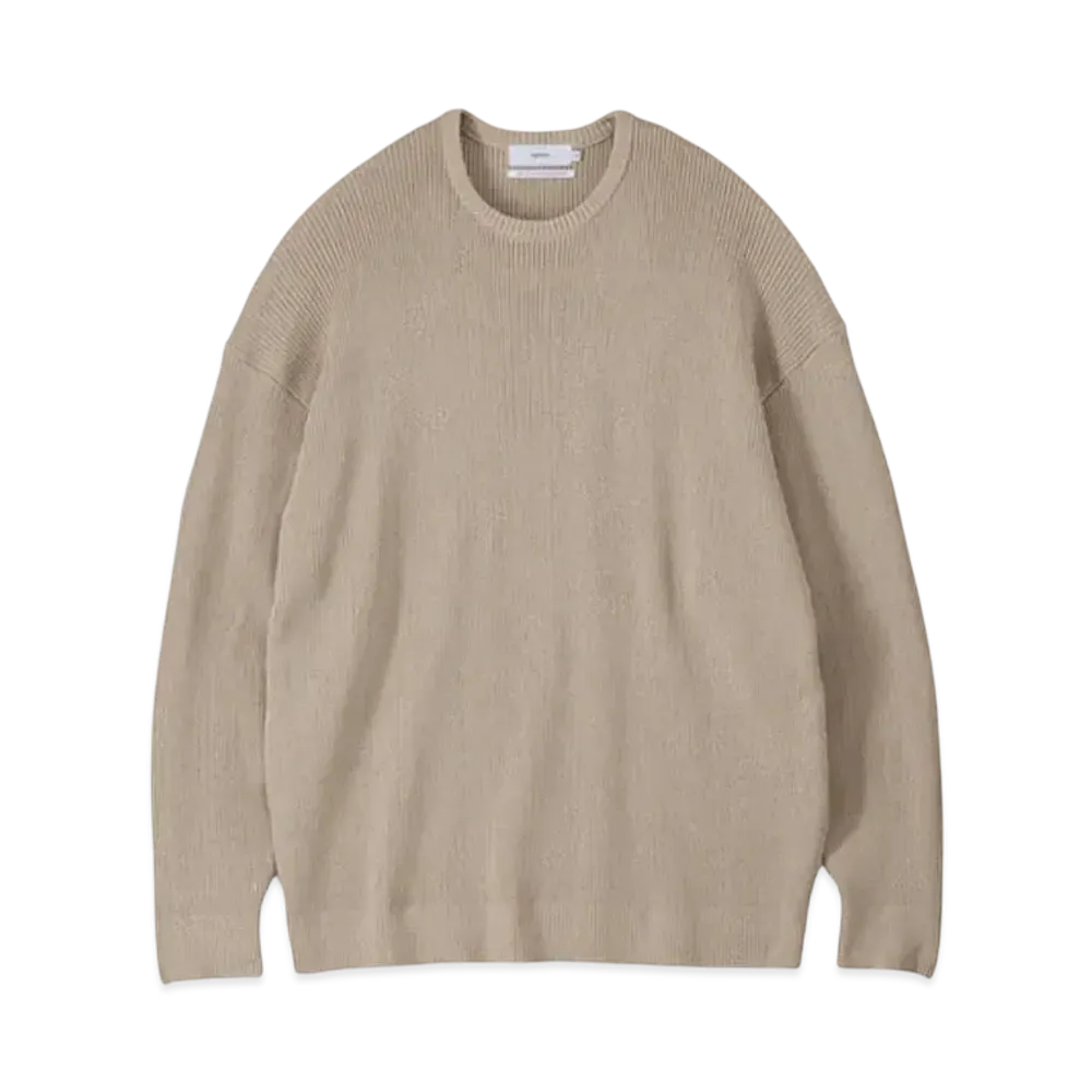 Graphpaper Linen Solotex Loose Rib Crew Neck "Beigh"