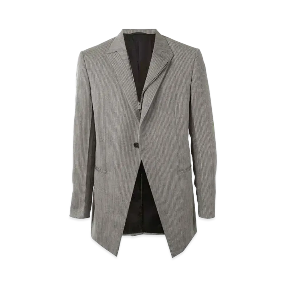 1017 ALYX 9SM Off-Center Zip Striped Blazer "Gray"