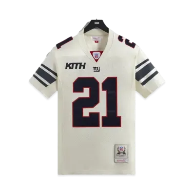 Kith x the NFL: Giants Mitchell x Ness Tiki Barber Jersey "Sandrift"