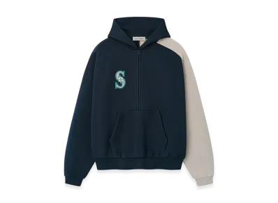 FEAR OF GOD ESSENTIALS Mariners Raglan Half Zip Sport Hoodie "Dark Sapphire"