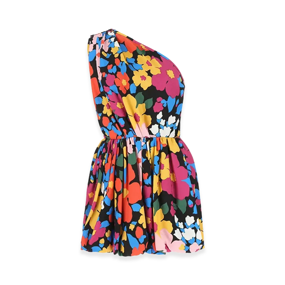 Saint Laurent Women's Printed Viscose Mini Dress "Floral"