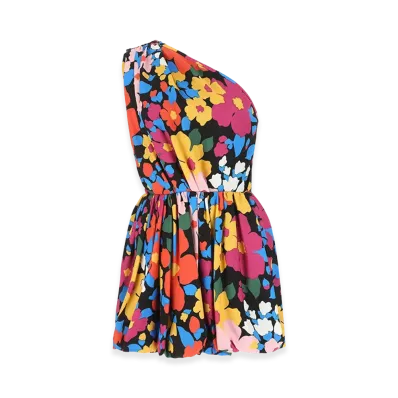Saint Laurent Women's Printed Viscose Mini Dress "Floral"