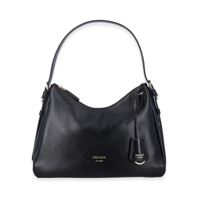 PRADA Women's Leather Shoulder Bag "Black"