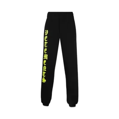 VETEMENTS Anarchy Logo Jogger Pants "Black Neon Green"
