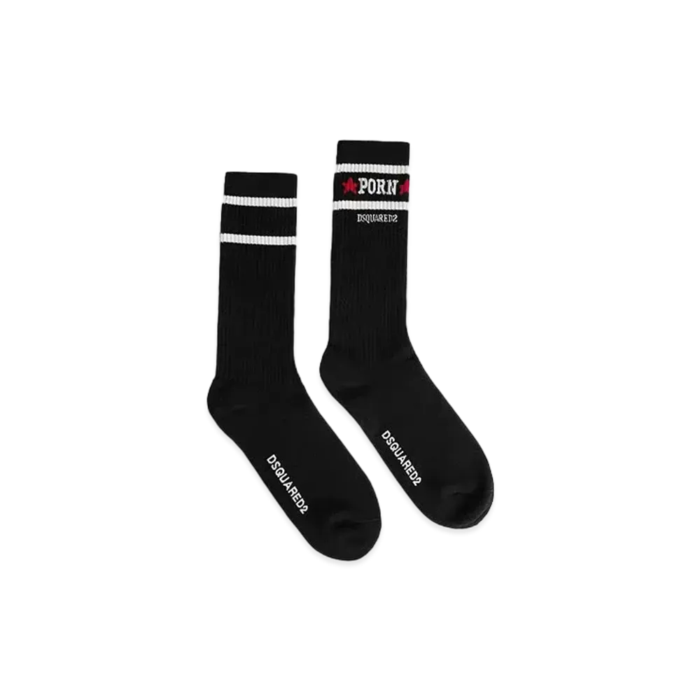 Dsquared2 Rocco Mid-Crew Socks #1 "Black"