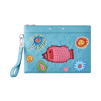 Louis Vuitton x Yayoi Kusama Pochette To Go Taurillon Monogram Leather My Eternal Soul "Bleu"