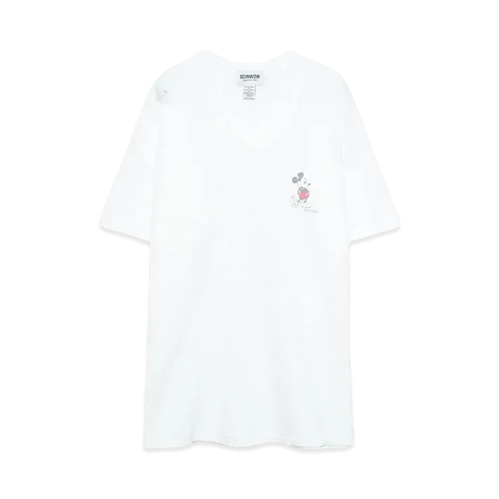 BOW WOW MICKEY MOUSE 8812 V-NECK TEE "88/12 WHITE"