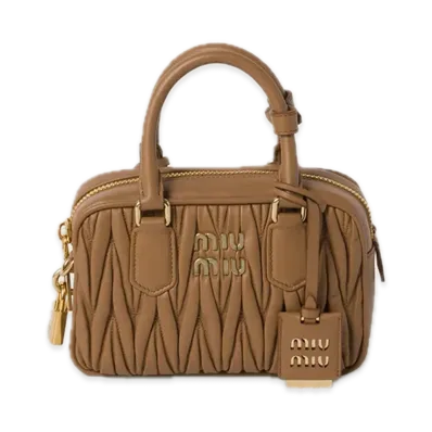 MIU MIU Arcadie Leather Bag "Cognac"