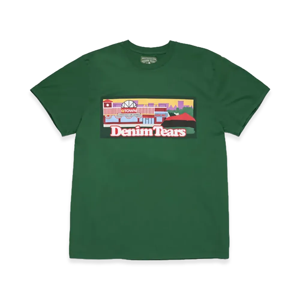 DENIM TEARS Liberty Rock Skyline Tee "Green"