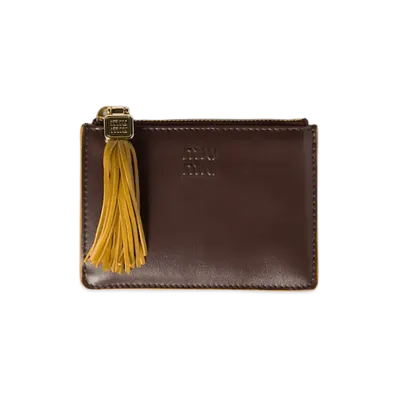 MIU MIU Leather Card Holder "Briarwood/Whiskey"