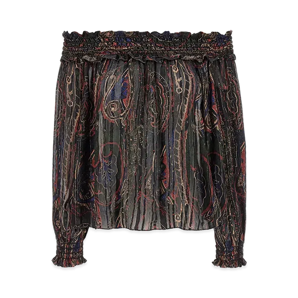Saint Laurent Women's Smock Stitch Blouse "Multicolor"