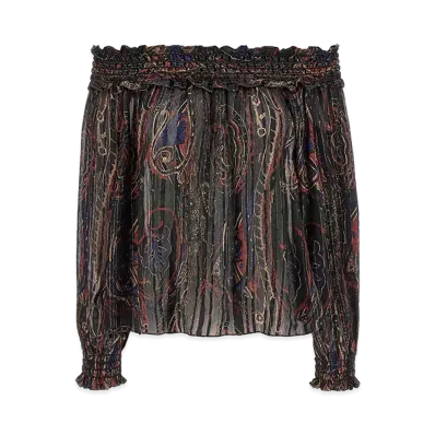 Saint Laurent Women's Smock Stitch Blouse "Multicolor"