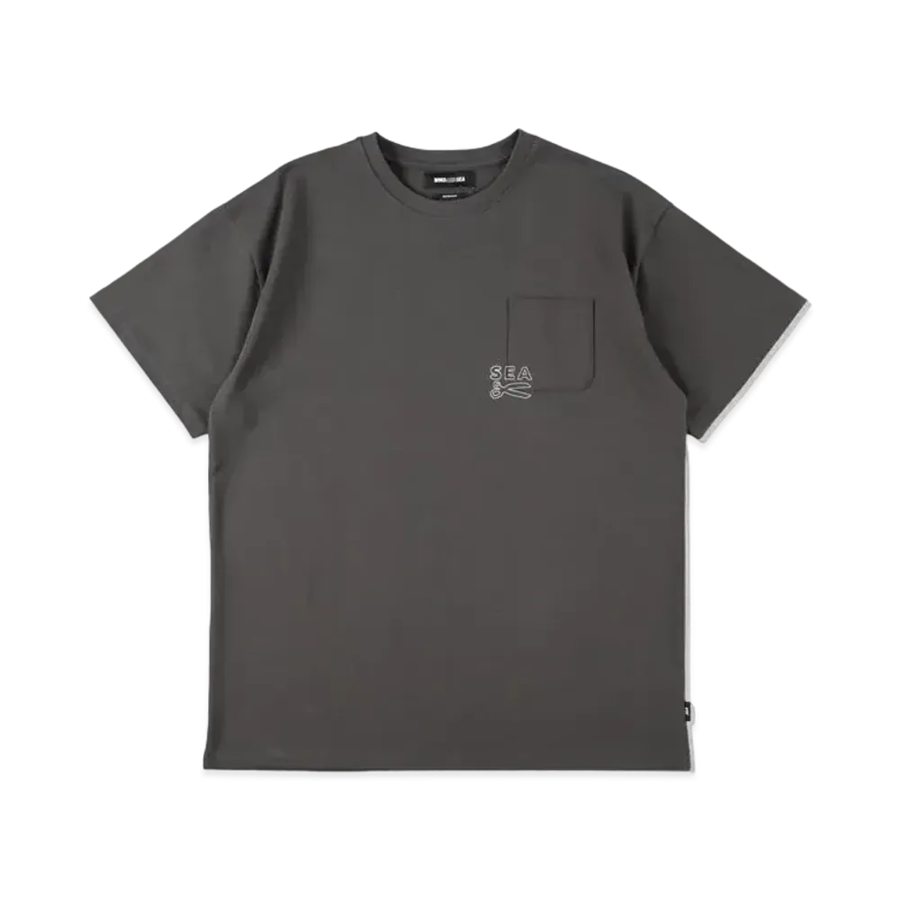 WIND AND SEA x DENHAM Pocket Tee "Charcoal"