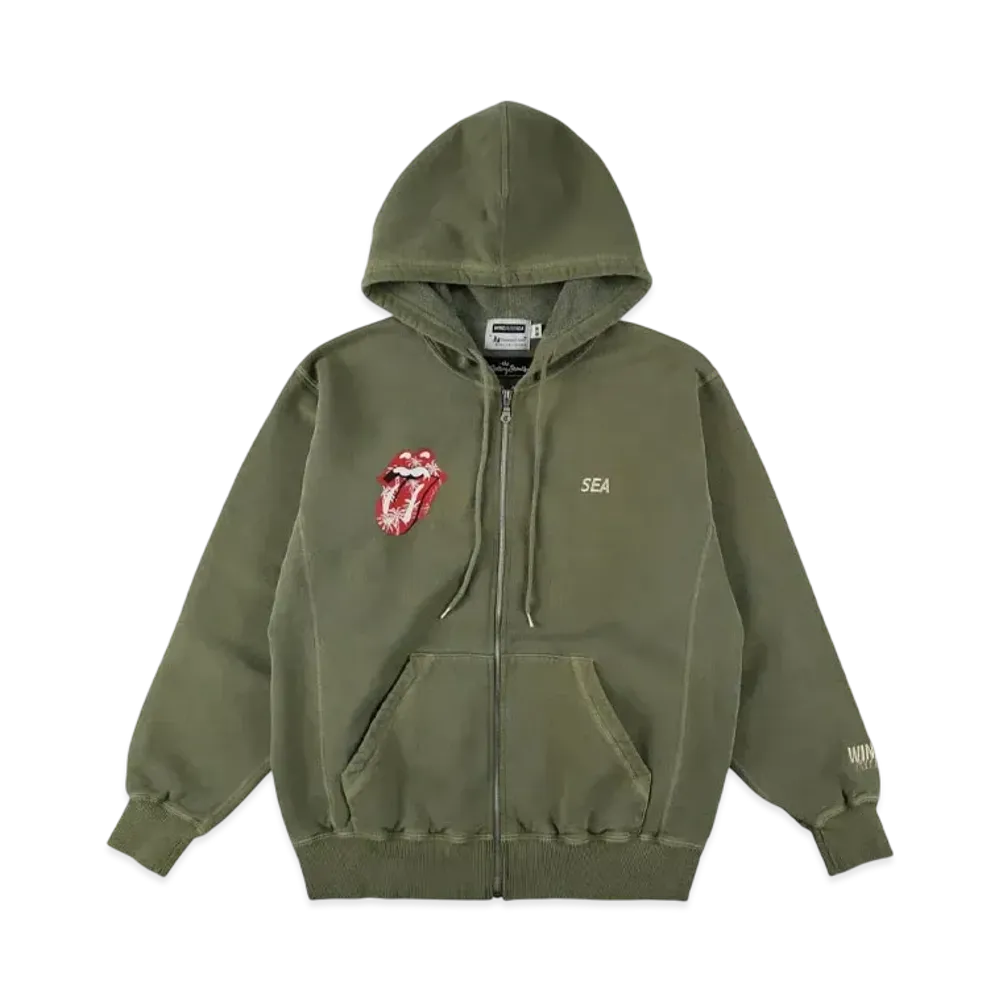 WIND AND SEA x The Rolling Stones x RWC Logan Hooded Sweatshirt "Olive"