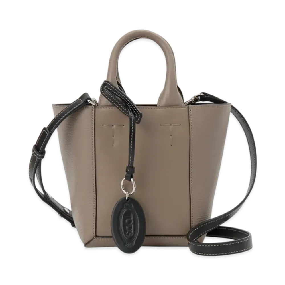 TOD'S Shoulder Leather Bag Mini "Taupe"