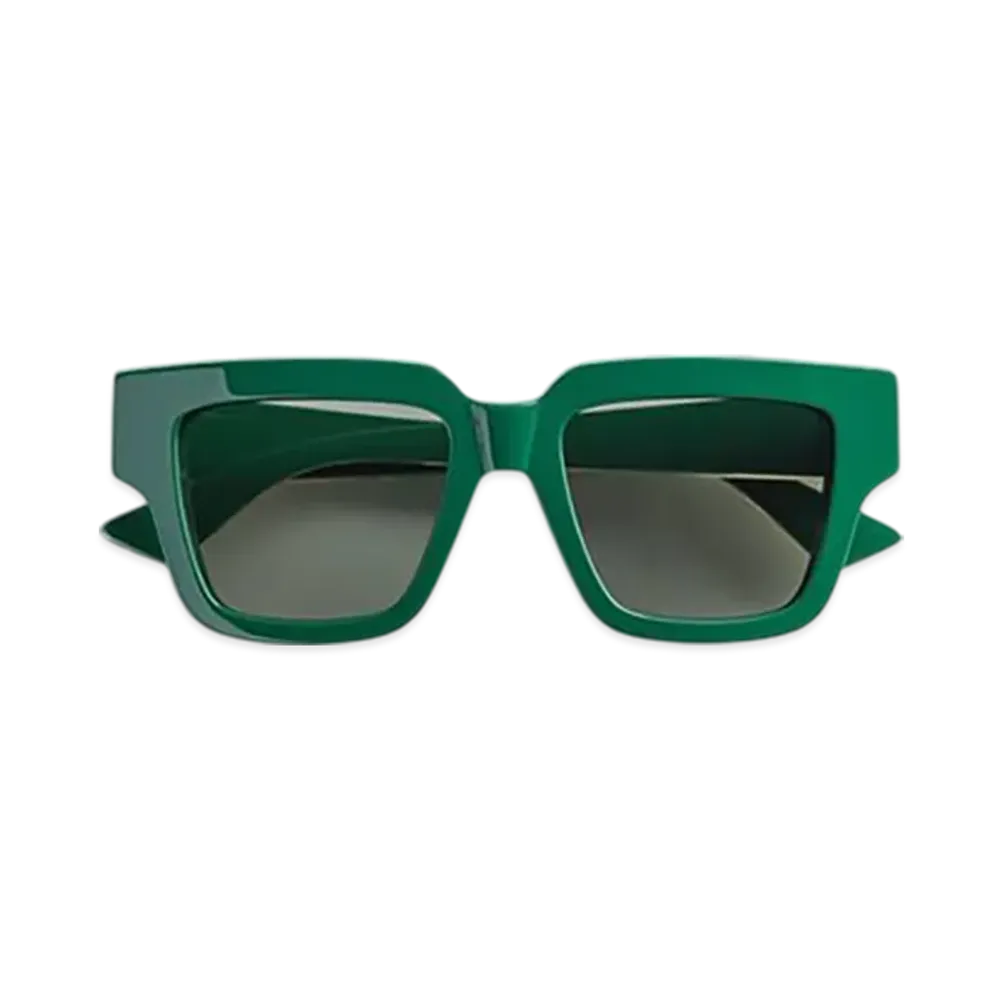 Bottega Veneta Tri-Fold Square Sunglasses "Green/Green"