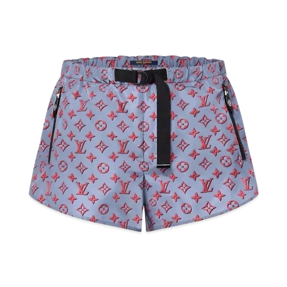 Louis Vuitton 3D Monogram Jogging Shorts "Gray/Red"