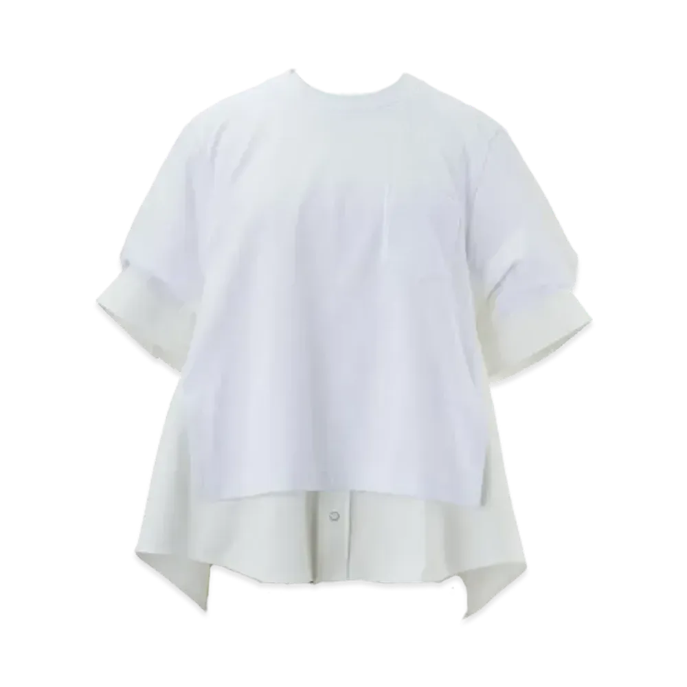 sacai Dungaree x Cotton Jersey T-Shirt "White/Off White"