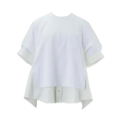 sacai Dungaree x Cotton Jersey T-Shirt "White/Off White"