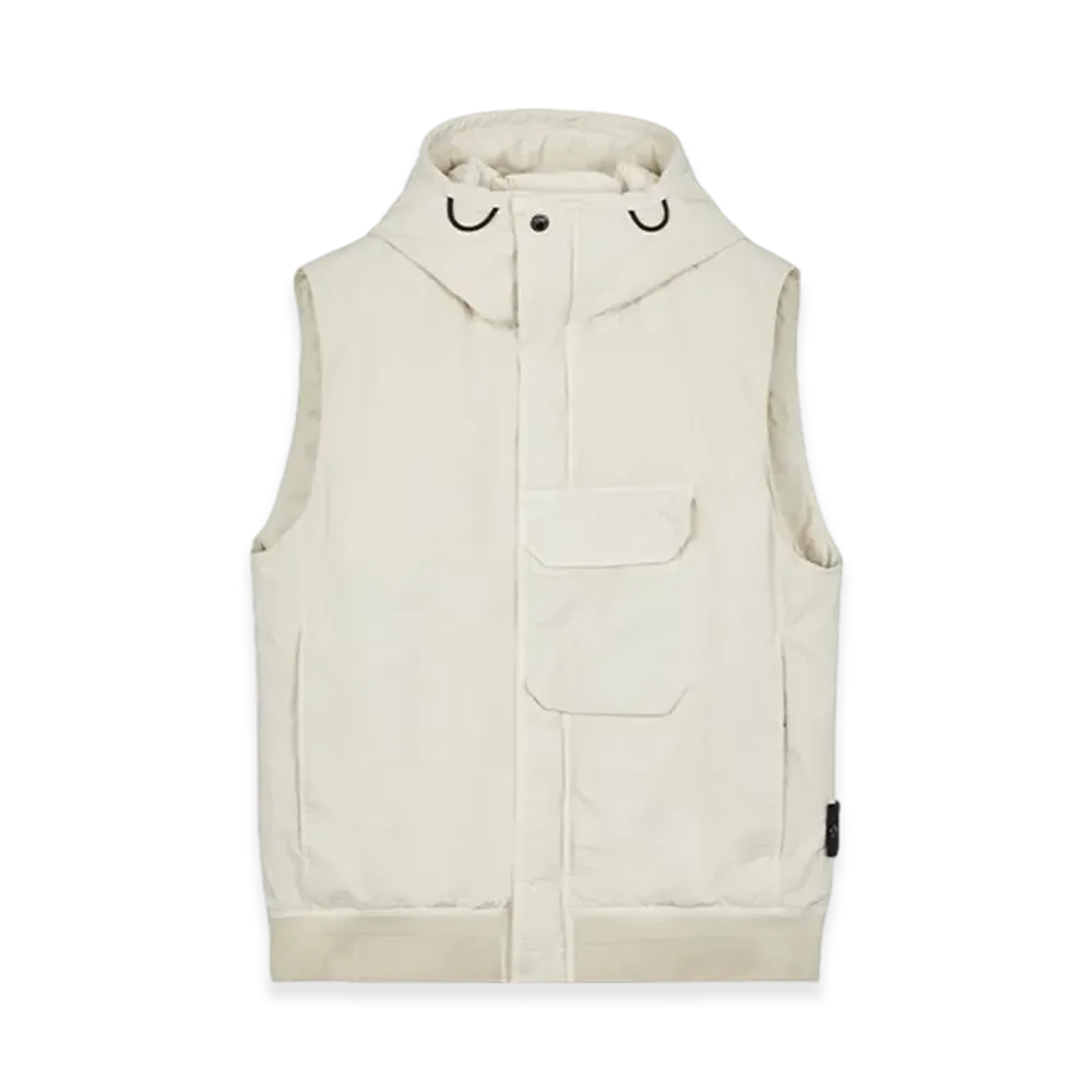 Stone Island G1021 Opaque Nylon Twill Down Hooded Vest - 23FW "Stucco"